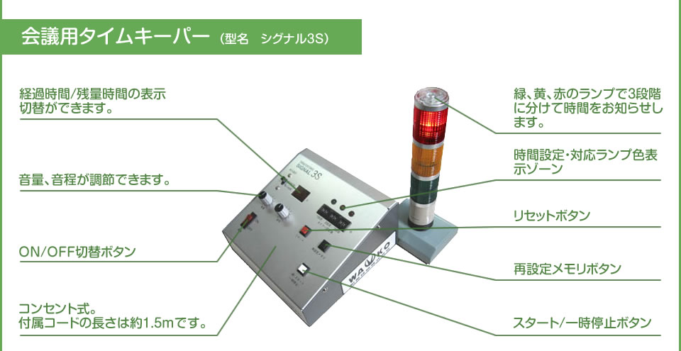 会議用タイムキーパー （型名　シグナル3S）